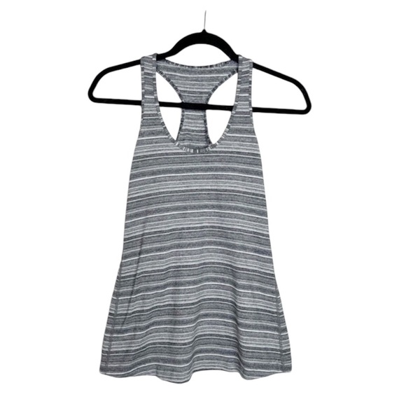 lululemon athletica Tops - LULULEMON ATHLETICA Cool Racerback Gray Striped Tank Top